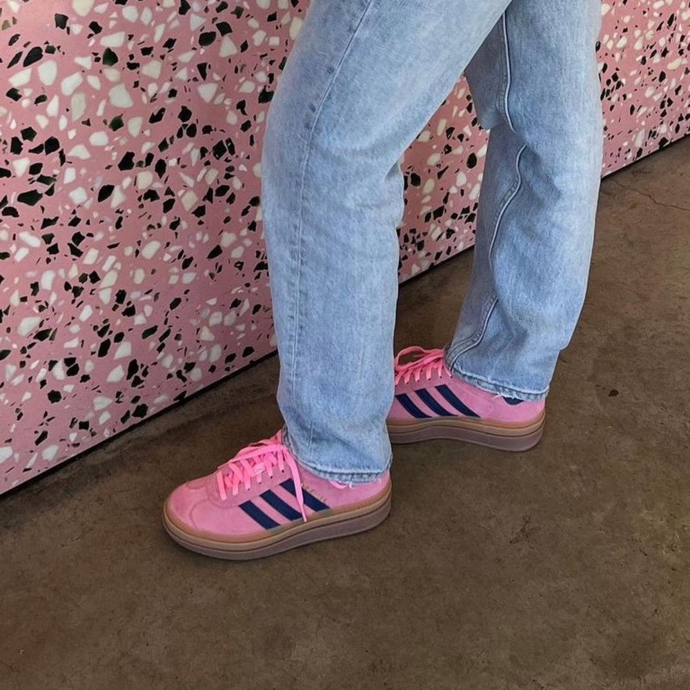 RARE pink platform adidas gazelle